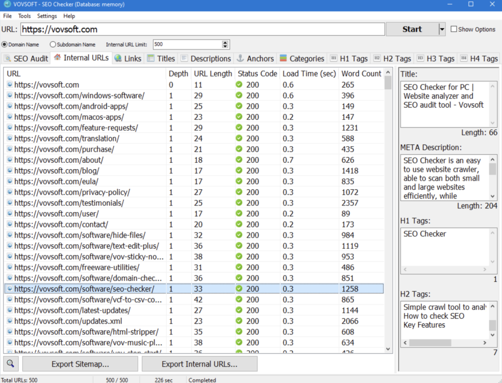 By Vovsoft Vovsoft SEO Checker