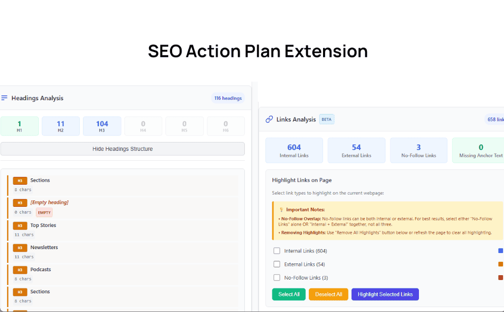 via Edge Add-Ons seo action plan extension